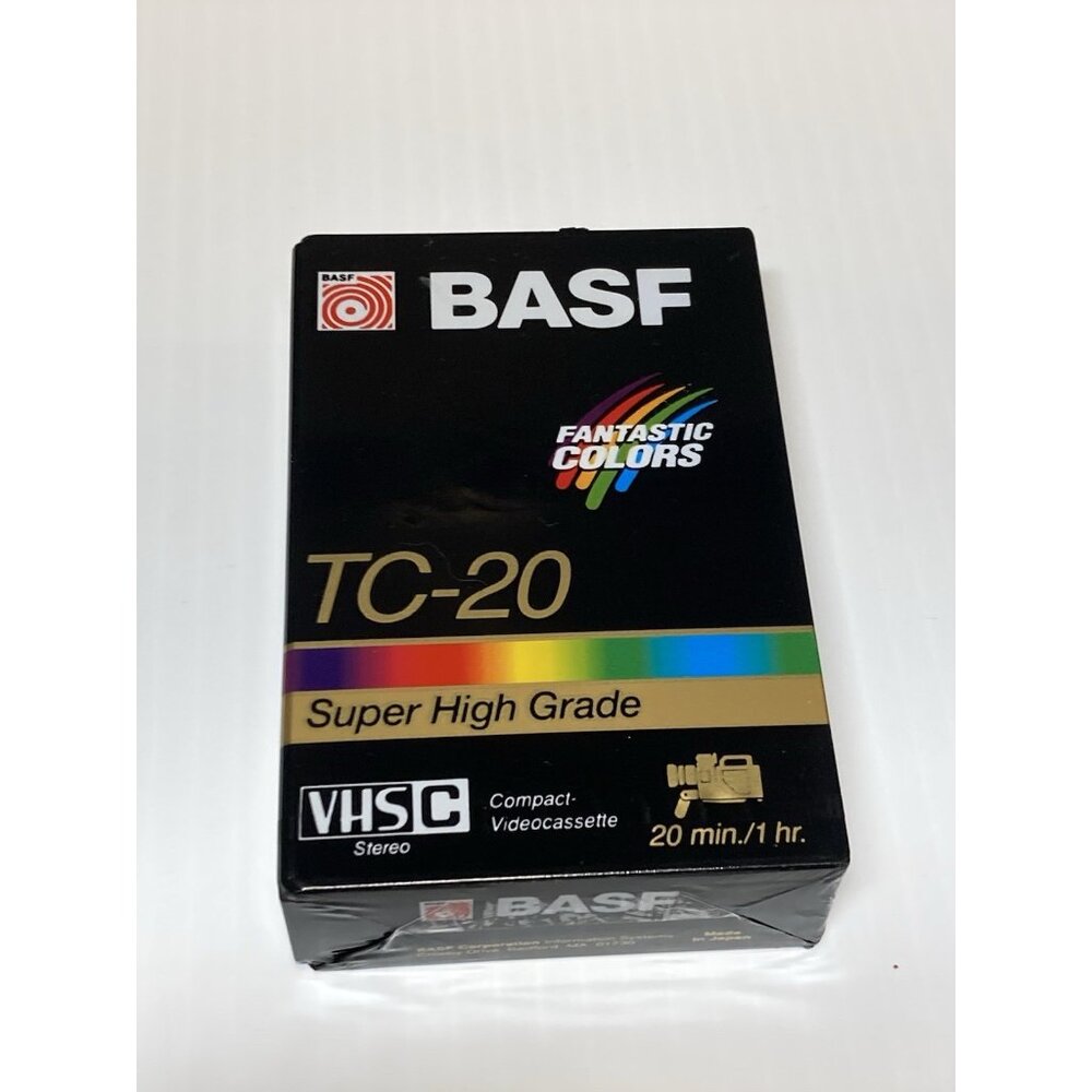 BASF VHS-C Cassette Tape TC-20 Blank Super High Grade Compact VHS Camcorder
